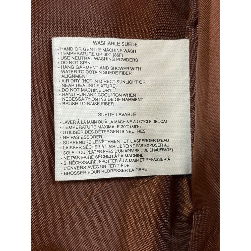 Bernardo Nordstrom Cognac Brown Suede Leather Button Front Jacket Womens M VTG - Picture 9 of 10